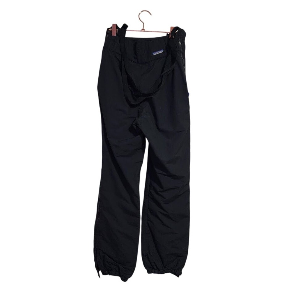 PATAGONIA VINTAGE Full Side Zip Ski Snow Pants Black Suspenders 12